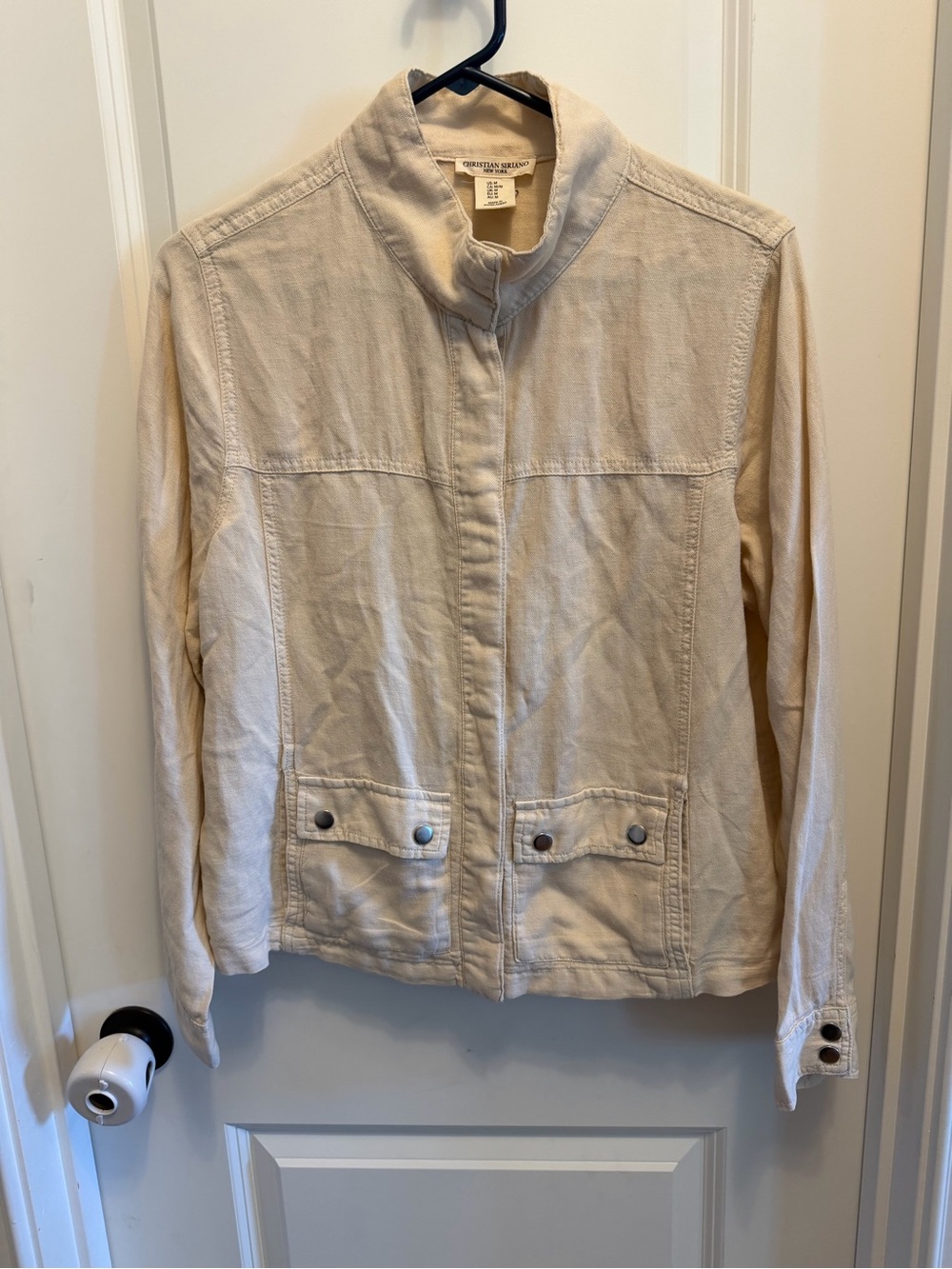 Christian Siriano New York Linen Blend lightweight jacket Cream M
